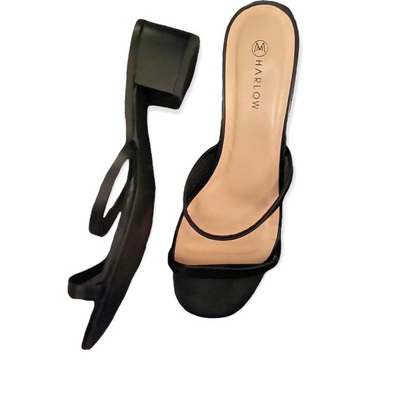 BLACK STRAPPY HEELED SANDALS - Picture 2 of 2